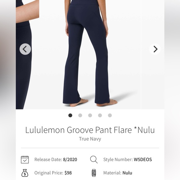 Lululemon Groove Pant Flare Nulu True Navy Size 6 - Picture 5 of 5